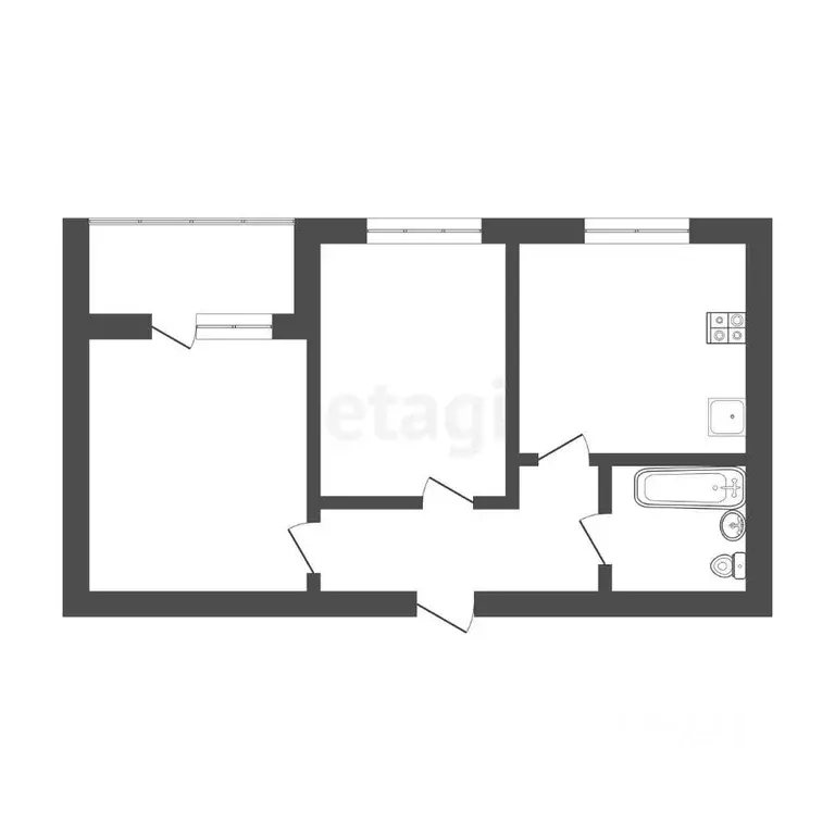 2-к кв. Краснодарский край, Новороссийск ул. Грибоедова, 3 (48.4 м) - Фото 1
