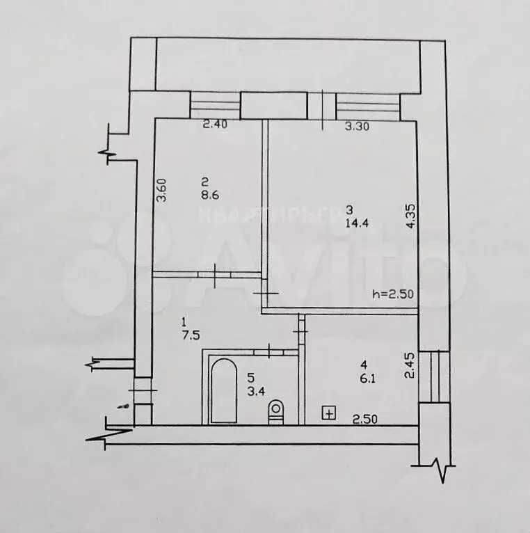 2-к. квартира, 40 м, 2/9 эт. - Фото 0