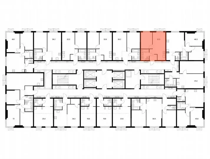 1-к. квартира, 32,5м, 31/33эт. - Фото 1