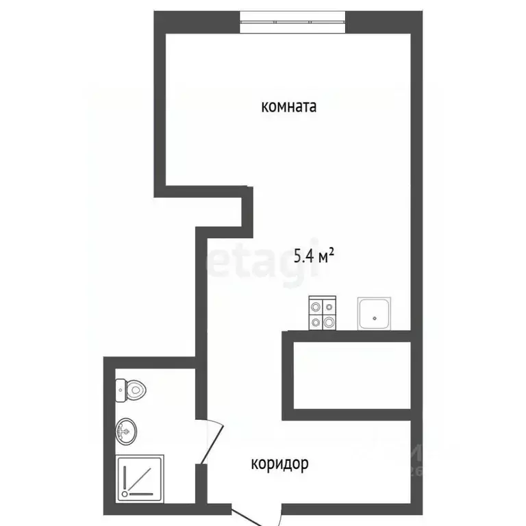 Студия Москва Новоостаповская ул., 20 (27.4 м) - Фото 2