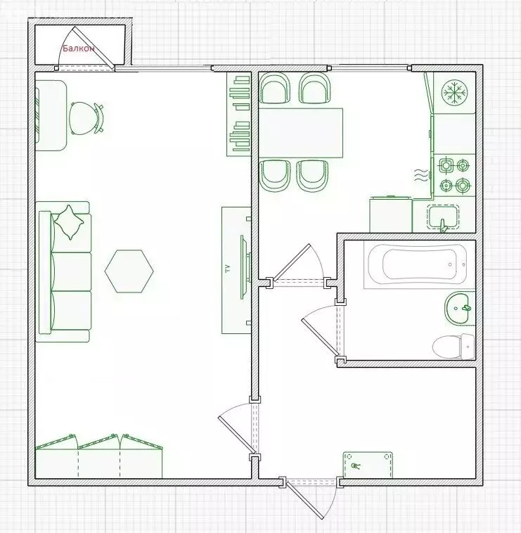 1-комнатная квартира: Волжский, улица Пушкина, 142 (29.1 м) - Фото 1