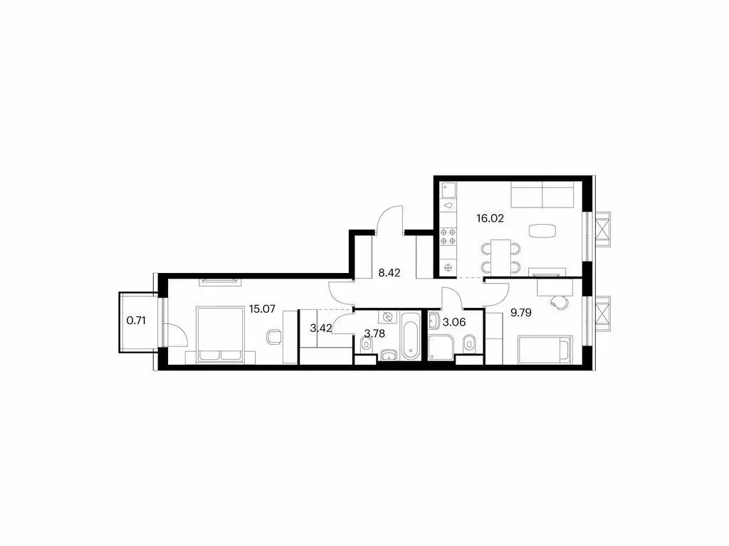 2-комнатная квартира: Улан-Удэ, Советская улица, 6/2 (60.27 м) - Фото 0