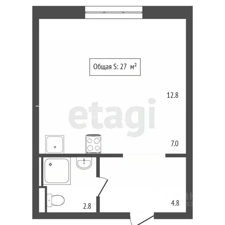 1-к кв. Алтайский край, Бийск ул. Ильи Репина, 11/1 (27.9 м) - Фото 1