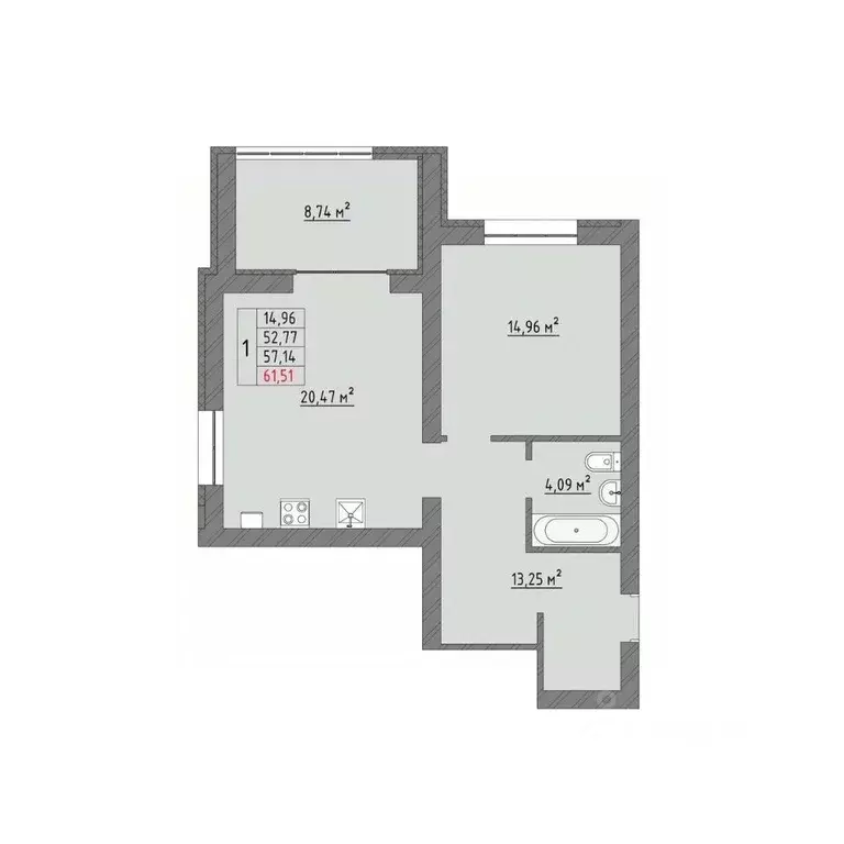 1-к кв. Ивановская область, Иваново Кооперативная ул., 3 (61.51 м) - Фото 0
