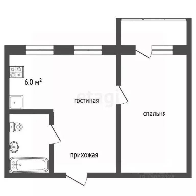 1-к кв. Владимирская область, Муром Муромская ул., 1/3 (32.2 м) - Фото 0