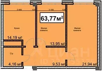 2-к кв. Ставропольский край, Ессентуки ул. Благодатная, 28 (63.77 м) - Фото 0