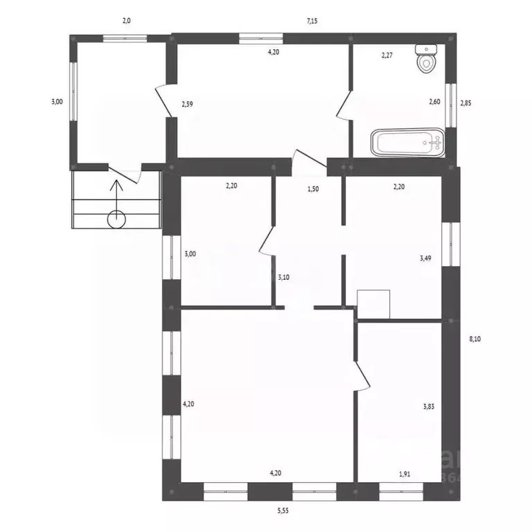Дом в Амурская область, Белогорск ул. Урицкого, 24А (64 м) - Фото 2
