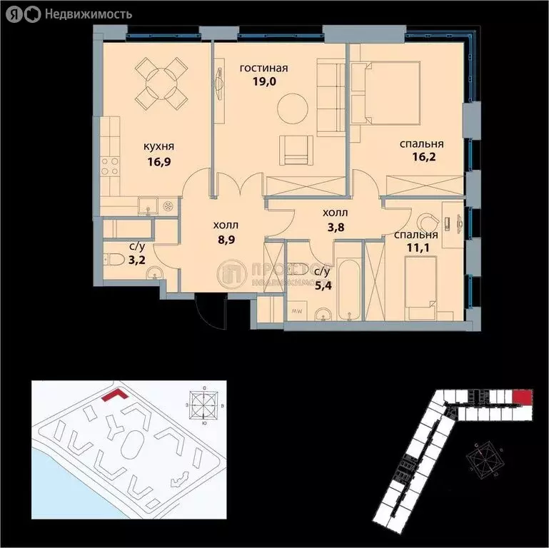 3-комнатная квартира: Москва, Шелепихинская набережная, 34к5 (84.3 м) - Фото 1