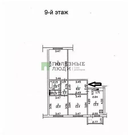 3-к кв. Орловская область, Орел ул. Емлютина, 8 (75.7 м) - Фото 2