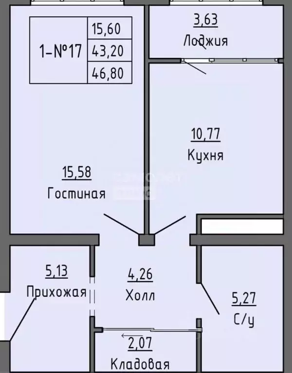 1-к кв. Чеченская республика, Грозный Фасадная ул. (46.8 м) - Фото 1