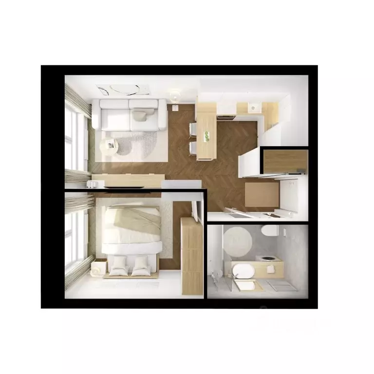 1-к кв. Татарстан, Казань ул. Анаса Тазетдинова, 1к9 (32.7 м) - Фото 2