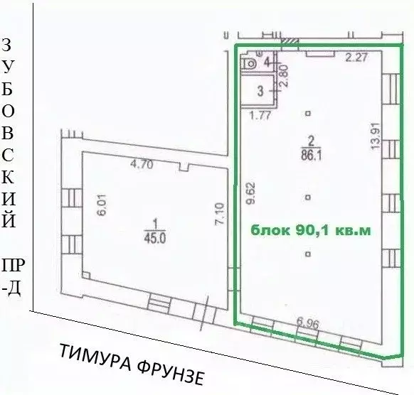 Помещение свободного назначения в Москва ул. Тимура Фрунзе, 22 (40 м) - Фото 1