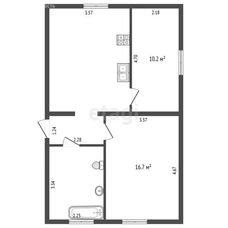 3-комнатная квартира: Якутск, Заводская улица, 4 (52.3 м) - Фото 0