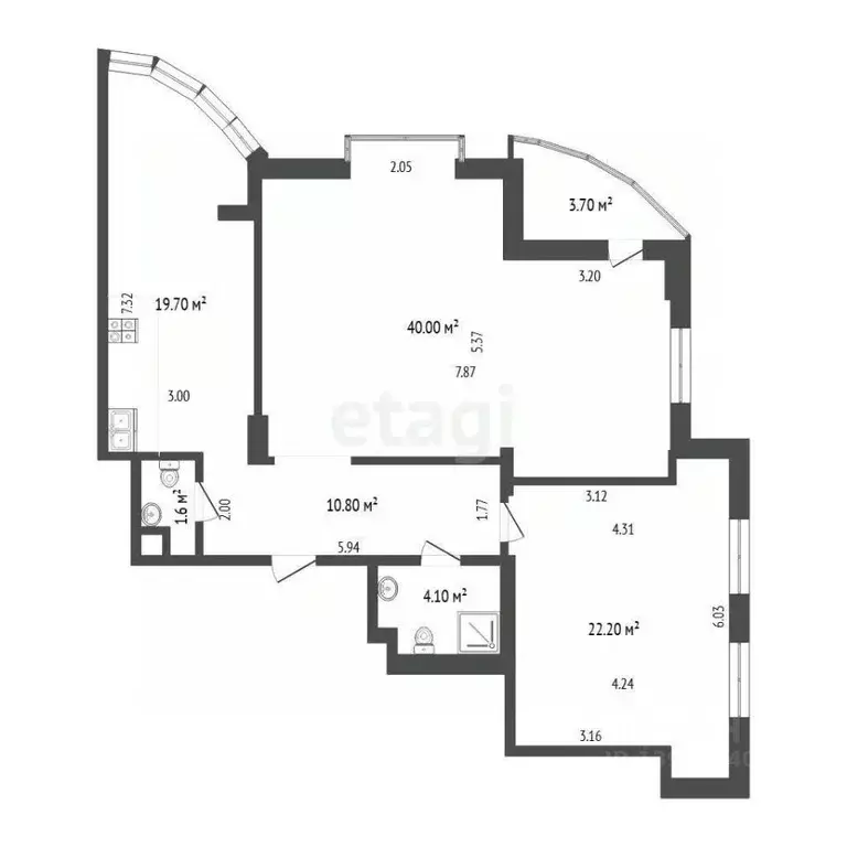 2-к кв. Тюменская область, Тюмень ул. Максима Горького, 68 (98.4 м) - Фото 0