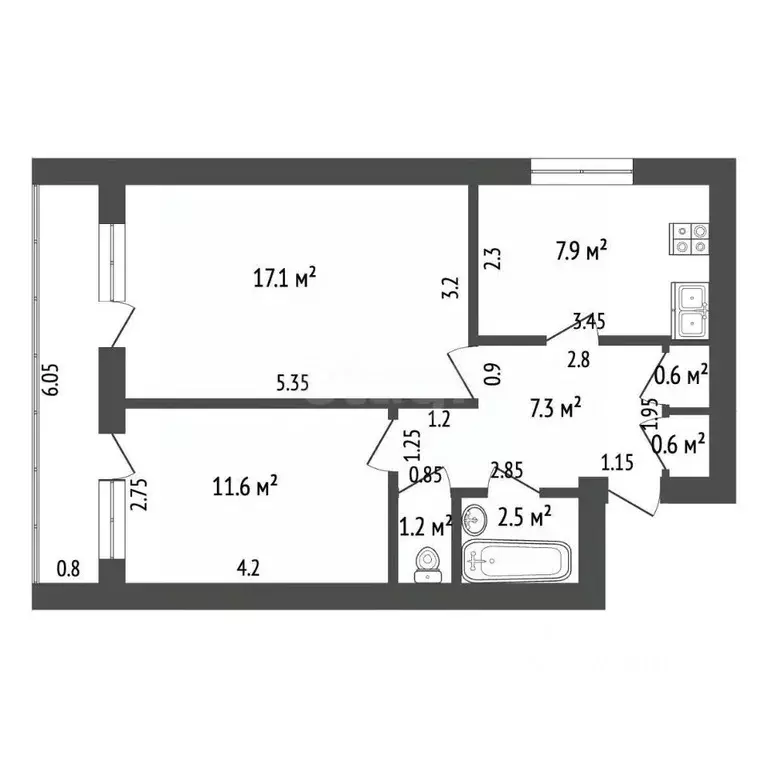 2-к кв. Тамбовская область, Мичуринск Липецкое ш., 108 (48.8 м) - Фото 2