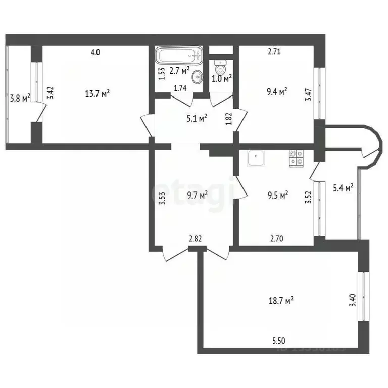 3-к кв. Самарская область, Самара ул. Советской Армии, 121 (69.8 м) - Фото 1