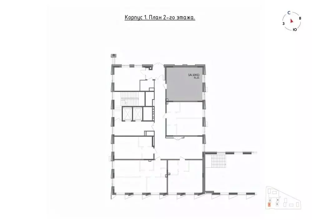 1-к кв. Татарстан, Казань Вознесенский Квартал жилой комплекс (41.21 ... - Фото 2