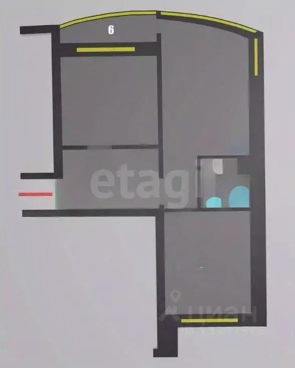 2-к кв. Тверская область, Тверь ул. Марии Смирновой, 9 (82.2 м) - Фото 2