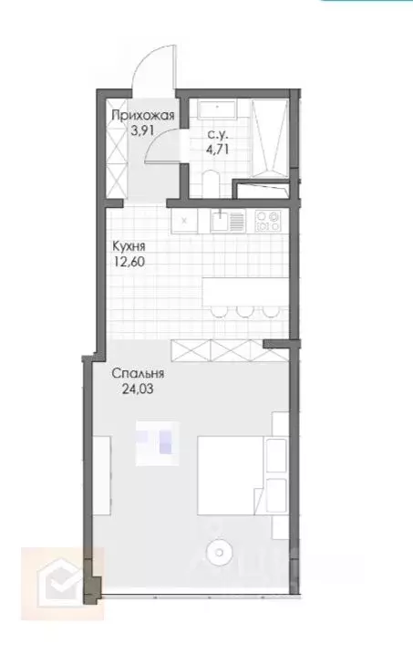 1-к кв. Крым, Евпатория ул. Симферопольская, 1 (45.25 м) - Фото 1