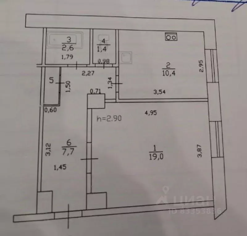 1-к кв. Татарстан, Казань ул. Тимирязева, 8 (43.0 м) - Фото 2