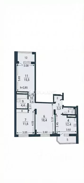 3-к кв. Московская область, Раменское Северное ш., 12 (76.9 м) - Фото 1