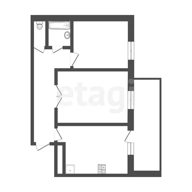 2-комнатная квартира: Белгород, Садовая улица, 118В (60.1 м) - Фото 1