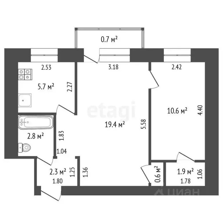 2-к кв. Забайкальский край, Чита Новобульварная ул., 119 (43.0 м) - Фото 1