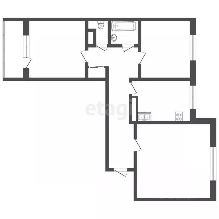 3-к кв. Коми, Усинск Возейская ул., 13 (65.7 м) - Фото 1