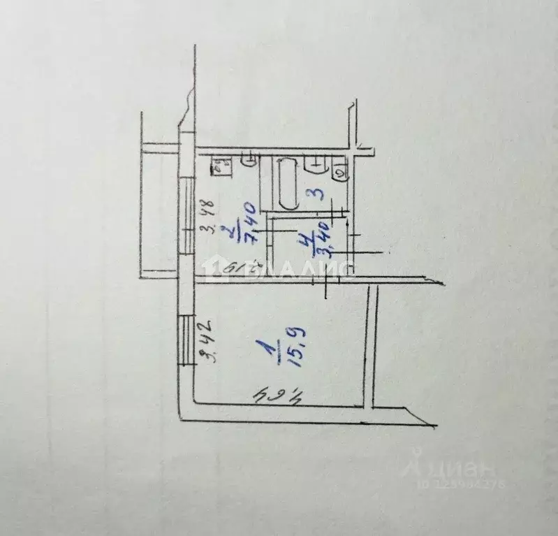 1-к кв. Коми, Сыктывкар ул. Мира, 37 (30.1 м) - Фото 2