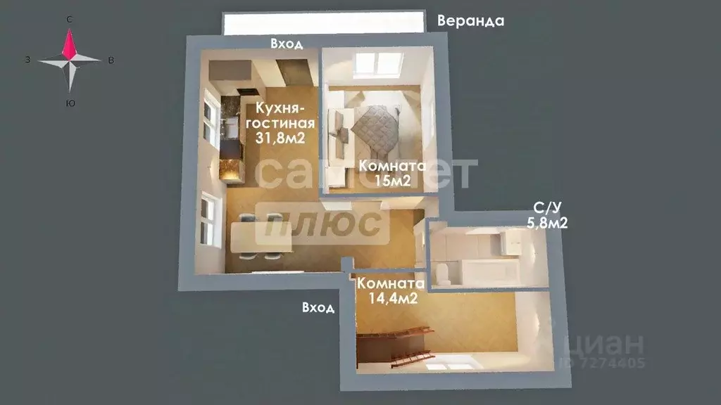 Дом в Самарская область, Жигулевск городской округ, с. Бахилова ... - Фото 2