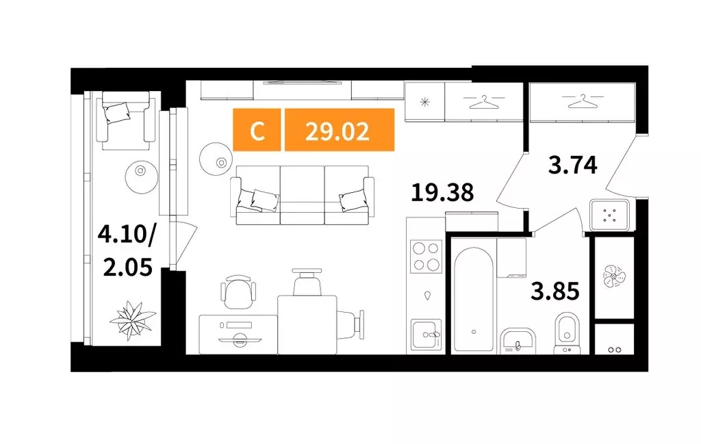 Квартира-студия: Химки, жилой комплекс Планерный квартал (29.02 м) - Фото 1