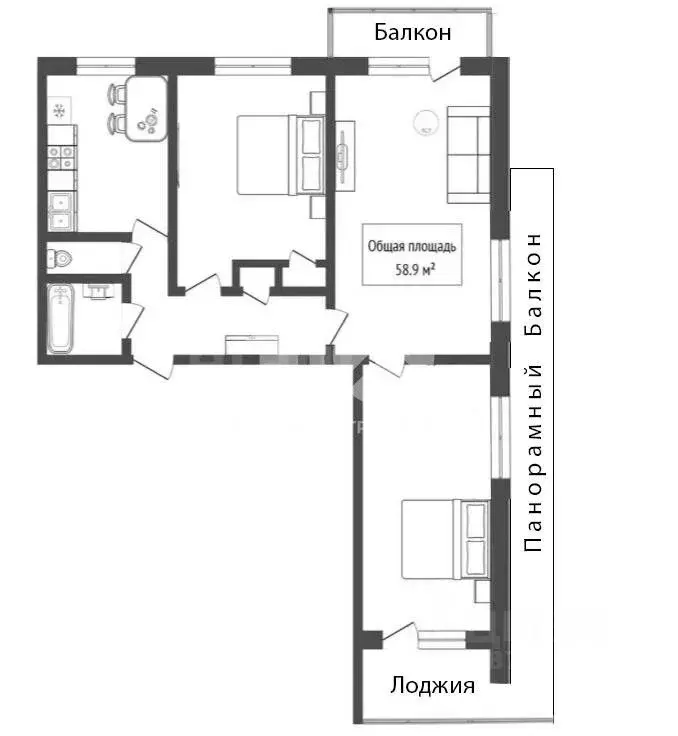 3-к кв. Новосибирская область, Новосибирск ул. Кошурникова, 14 (58.0 ... - Фото 2