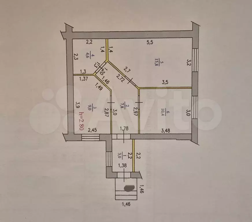 2-к. квартира, 50,6 м, 1/2 эт. - Фото 0