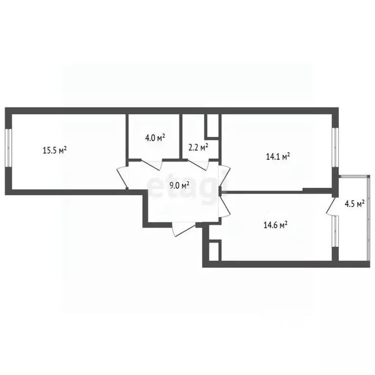 2-к кв. Санкт-Петербург Бокситогорская ул., 33 (59.2 м) - Фото 1