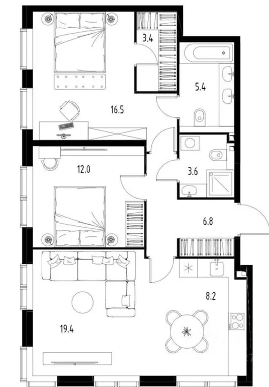 3-к кв. Московская область, Одинцовский городской округ, Заречье пгт ... - Фото 1