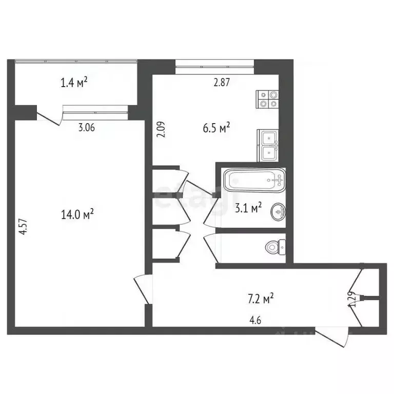 1-к кв. Мордовия, Саранск ул. Сущинского, 4 (32.7 м) - Фото 1