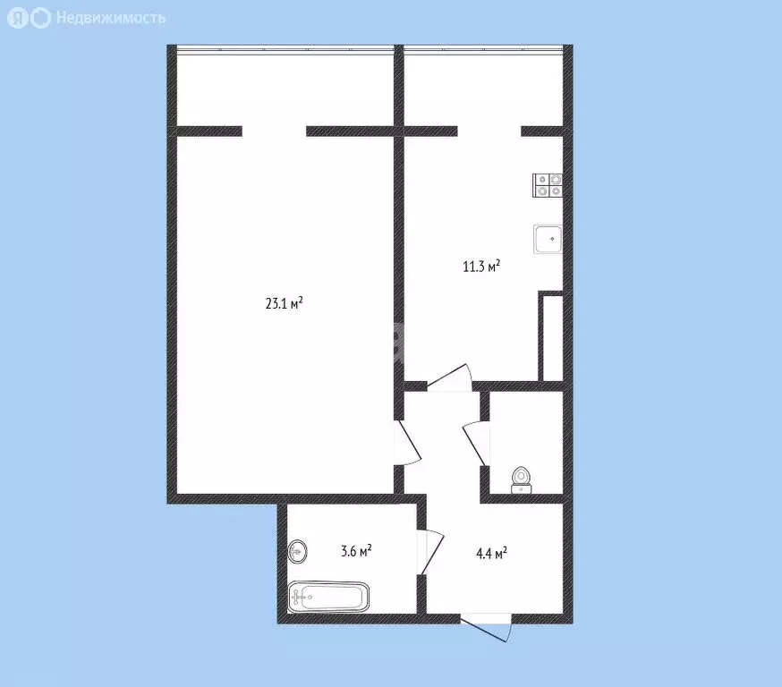 1-комнатная квартира: Черкесск, улица Доватора, 84Г (54.8 м) - Фото 1