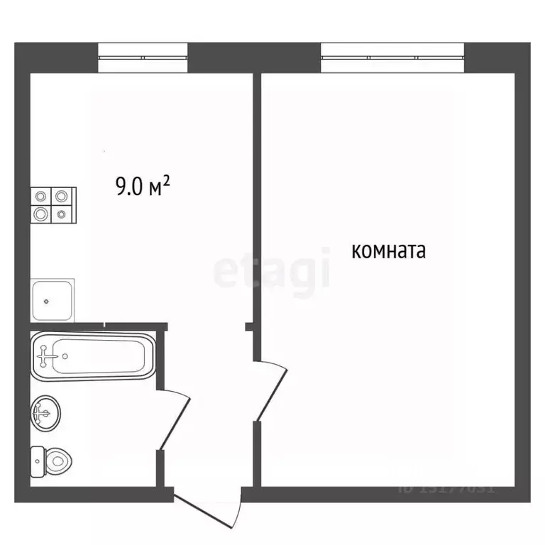 1-к кв. Ямало-Ненецкий АО, Муравленко ул. 70 лет Октября, 45 (32.8 м) - Фото 1