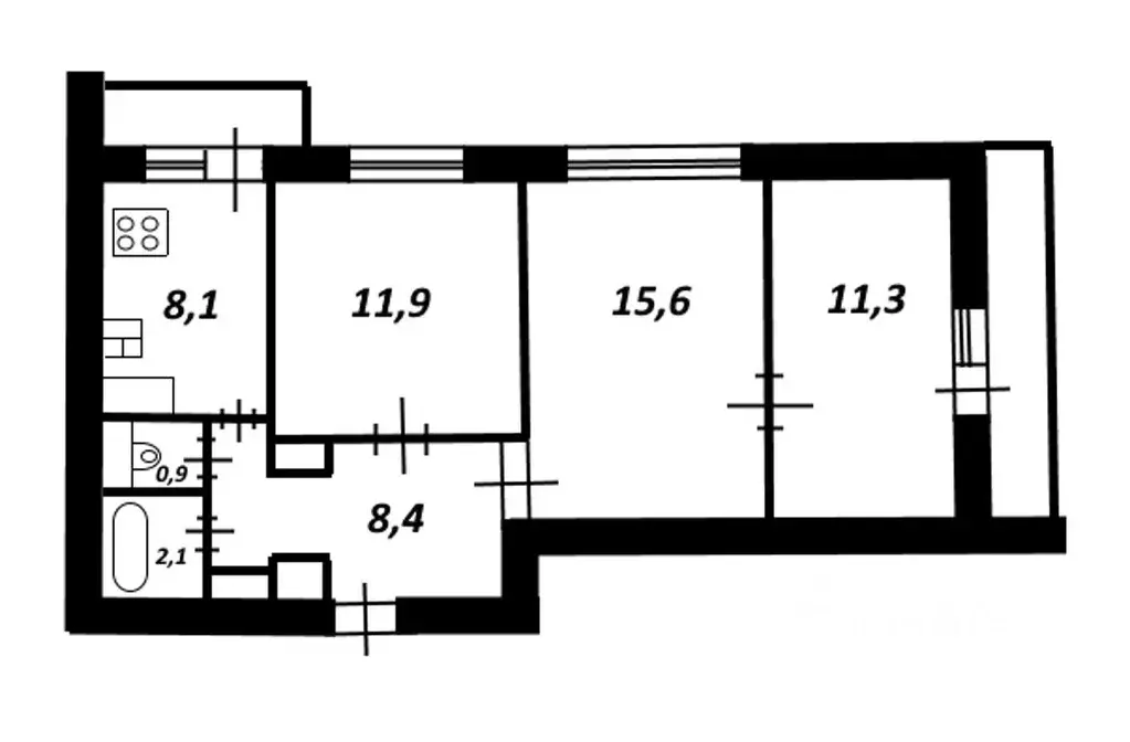 3-к кв. Санкт-Петербург ул. Орджоникидзе, 43 (59.8 м) - Фото 1