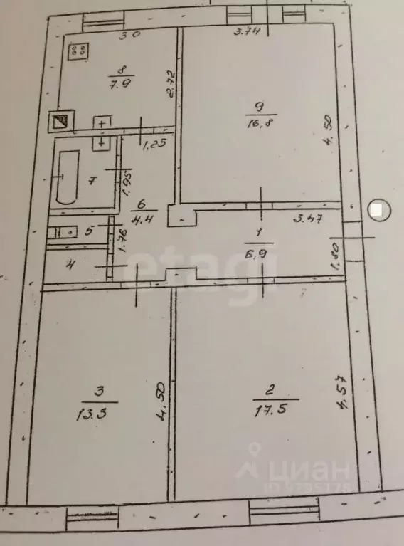 3-к кв. Татарстан, Казань ул. Заря, 4 (81.0 м) - Фото 2