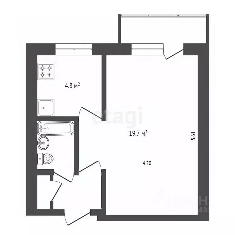 1-к кв. Москва просп. 60-летия Октября, 31/18К2 (29.2 м) - Фото 1