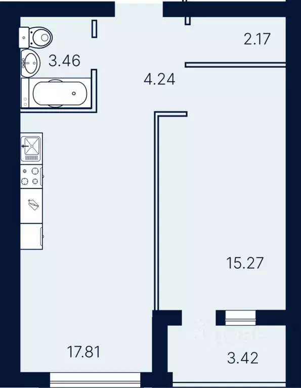 1-к кв. Саратовская область, Саратов ул. Имени Николая Егорова (46.37 ... - Фото 1