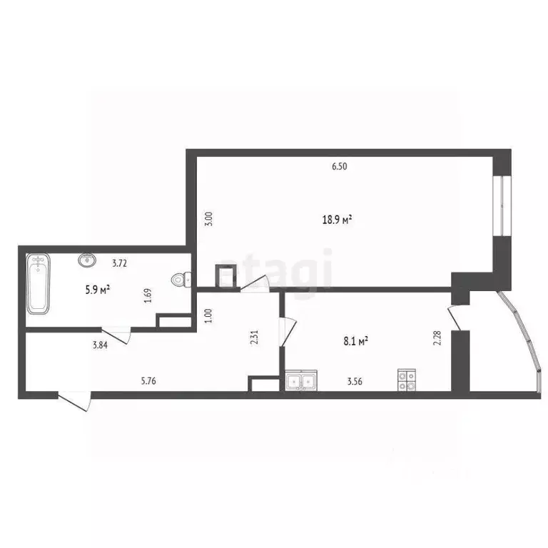 1-к кв. Тюменская область, Тюмень ул. Станислава Карнацевича, 1к1 ... - Фото 1