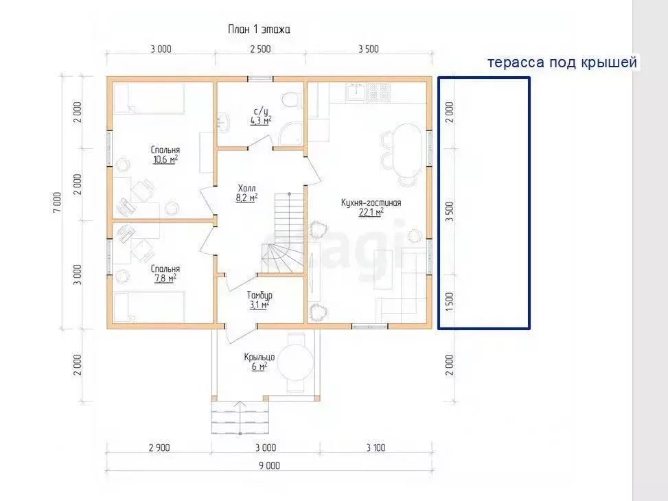 Дом в Костромская область, Костромской район, Бакшеевское с/пос, пос. ... - Фото 1