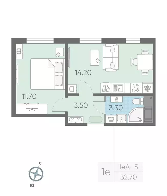 1-к кв. Ленинградская область, Всеволожское городское поселение, пос. ... - Фото 2