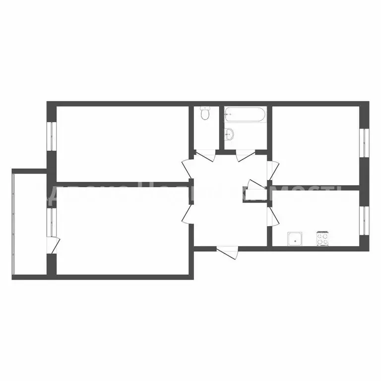 3-комнатная квартира: Тюмень, улица Космонавтов, 1Б (57.9 м) - Фото 1