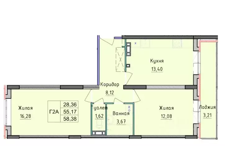 2-к кв. Ярославская область, Ярославль ул. Лескова, 42 (58.38 м) - Фото 1
