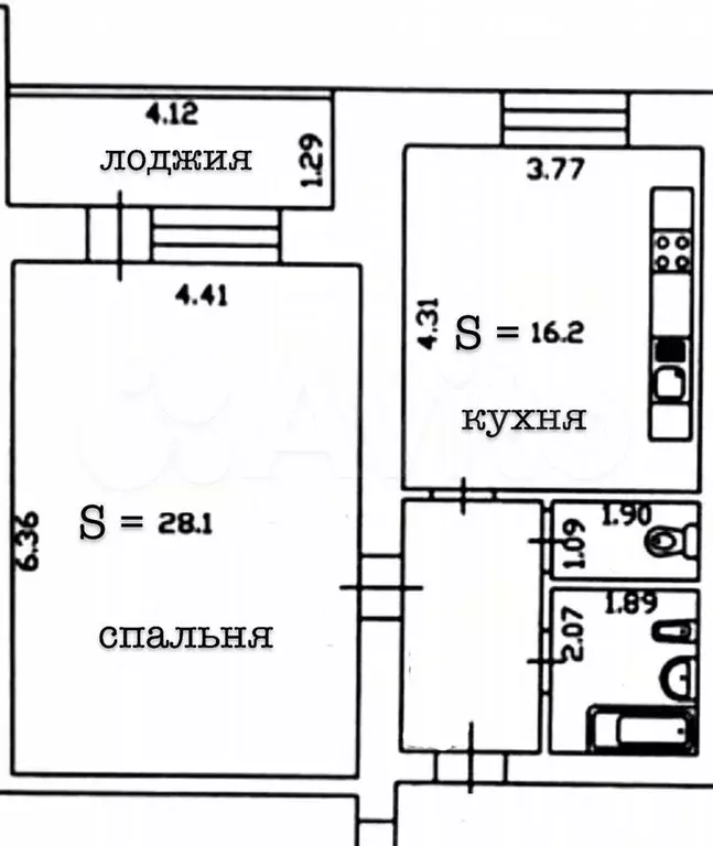 1-к. квартира, 56 м, 6/10 эт. - Фото 0
