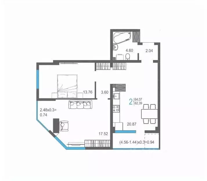 2-к кв. Крым, Ялта ул. Кирова, 155Ак1 (64.07 м) - Фото 1