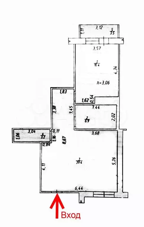 1-к. квартира, 66 м, 3/6 эт. - Фото 0